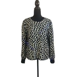 Ann Taylor Heart Jacquard Sweater XL